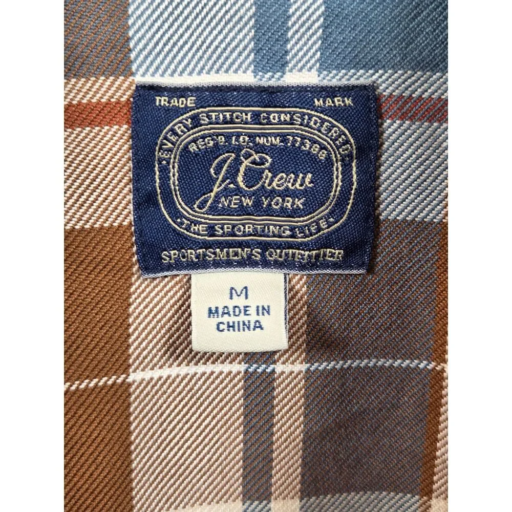 J.Crew Men’s Barn Jacket Red Cotton Canvas Corduroy Collar Plaid Lined M